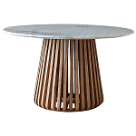 Круглый обеденный стол со столешницей из белого мрамора Veras White Marble Table варинант исполнения - 1 | Loft Concept в Ижевске