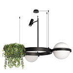 Подвесной светильник с 2-мя шарообразными плафонами и цилиндрическим спотом Light of Еyes варинант исполнения - 2 | Loft Concept в Ижевске