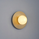 Бра круглое с плафоном из натурального камня на латунном основании Cryptocrystalline Stone варинант исполнения - 7 | Loft Concept в Ижевске