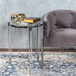 Приставной столик со стеклянной столешницей Deimos варинант исполнения - 6 | Loft Concept в Ижевске