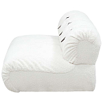 Двухместный диван без подлокотников белый с обивкой букле и ремешками из кожи Blaise Boucle Sofa варинант исполнения - 3 | Loft Concept в Ижевске