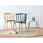 Пластиковый стул на ножках из массива бука Ferret Spiral White варинант исполнения - 9 | Loft Concept в Ижевске