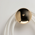 Бра с круглым золотистым основанием и белыми изогнутыми световыми линиями Luke Lampco Tracer Lamp варинант исполнения - 5 | Loft Concept в Ижевске