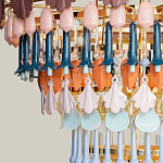 Люстра круглая с декором из разноцветных элементов в виде листьев Changing Seasons варинант исполнения - 5 | Loft Concept в Ижевске