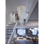 Люстра многоярусная с каркасом из металла и прозрачными подвесками FAIRYTREE Light варинант исполнения - 4 | Loft Concept в Ижевске