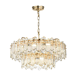 Люстра подвесная двухъярусная с хрустальными овальными подвесками Harmonica варинант исполнения - 2 | Loft Concept в Ижевске