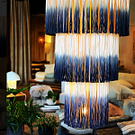 Люстра круглая трехъярусная из бахромы Indigo Gradient Braided Fringe варинант исполнения - 1 | Loft Concept в Ижевске