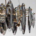 Люстра подвесная круглая с овальными подвесками из стекла дымчатого цвета Harlow Crystal Round варинант исполнения - 4 | Loft Concept в Ижевске