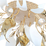 Люстра потолочная с декоративными белыми и золотистыми листьями Wintery flovers варинант исполнения - 4 | Loft Concept в Ижевске
