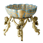 Чаша с орнаментом на бронзовых ножках в виде ангелов Eden Garden варинант исполнения - 3 | Loft Concept в Ижевске