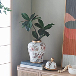 Ваза с нежным цветочным узором в пастельных тонах и крышкой с золотым акцентом Chinoiserie Ceramics варинант исполнения - 6 | Loft Concept в Ижевске