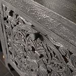 Деревянная тумба с резными ящиком и дверцей Azure Grey Wooden Nightstand варинант исполнения - 4 | Loft Concept в Ижевске