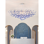 Люстра овальная с синими стеклянными подвесками в форме капель FAIRYTREE Light варинант исполнения - 3 | Loft Concept в Ижевске