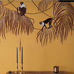 Обои с вышивкой ручной работы Étienne Original colourway on wool sateen варинант исполнения - 5 | Loft Concept в Ижевске