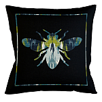 Подушка декоративная пчела сине-зеленый узор Ikat Pattern варинант исполнения - 1 | Loft Concept в Ижевске