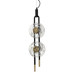 Подвесной светильник с 2-мя прозрачными стеклянными плафонами и золотистыми центральными вставками Virelia  варинант исполнения - 1 | Loft Concept в Ижевске