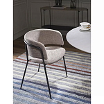 Стул полукруглый с каркасом из металла и мягким сиденьем и спинкой Soft Chenille варинант исполнения - 6 | Loft Concept в Ижевске