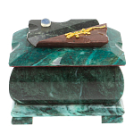 Шкатулка прямоугольная с зеркалом из натурального камня змеевик Stone Casket варинант исполнения - 2 | Loft Concept в Ижевске