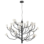 Люстра подвесная черного цвета с ветвями и белыми фарфоровыми цветами Floralis варинант исполнения - 10 | Loft Concept в Ижевске