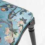 Стул из массива бука бирюзовый с изображением птиц в саду Turquoise Chinoiserie Bird Chair варинант исполнения - 4 | Loft Concept в Ижевске