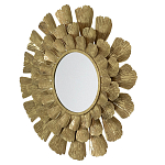 Зеркало круглое настенное в металлической раме Sunny Golden Petals варинант исполнения - 2 | Loft Concept в Ижевске