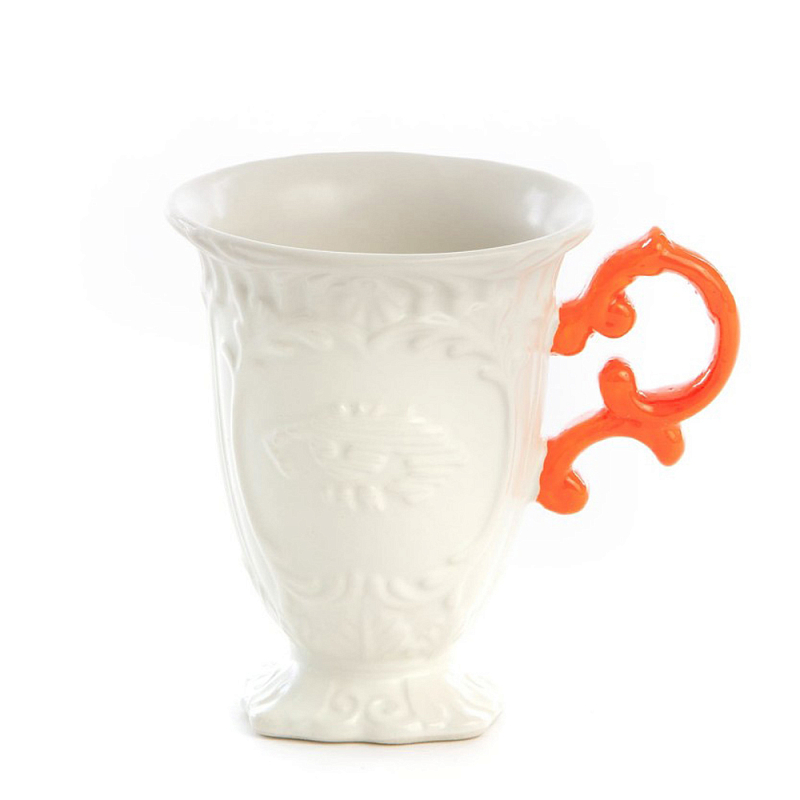 Кружка Seletti I-Mug Orange Белый Оранжевый в Ижевске | Loft Concept 