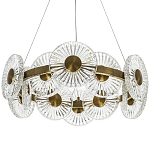 Люстра с круглыми рельефными плафонами Glass Peonies Brass Chandelier варинант исполнения - 1 | Loft Concept в Ижевске