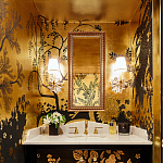 Обои ручная роспись в стиле Арт-деко Rateau Original colourway on Deep Rich Gold gilded paper варинант исполнения - 3 | Loft Concept в Ижевске