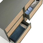 Комод с 6-ю ящиками из плетеного ротанга Remi Green Wicker Furniture варинант исполнения - 3 | Loft Concept в Ижевске