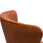 Барный стул со спинкой на 4-х деревянных ножках Оранжевый Велюр Ava Charm варинант исполнения - 2 | Loft Concept в Ижевске