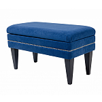 Мягкая банкетка на черных ножках с зоной для хранения Casket Blue варинант исполнения - 2 | Loft Concept в Ижевске