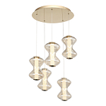 Люстра светодиодная с стеклянными волнообразными плафонами Amphora of Light варинант исполнения - 1 | Loft Concept в Ижевске