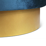 Пуф синий велюр на золотом металлическом основании Golden Belt варинант исполнения - 3 | Loft Concept в Ижевске