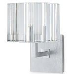 Бра серебряное с фактурным прозрачным абажуром Optical Crystal варинант исполнения - 3 | Loft Concept в Ижевске