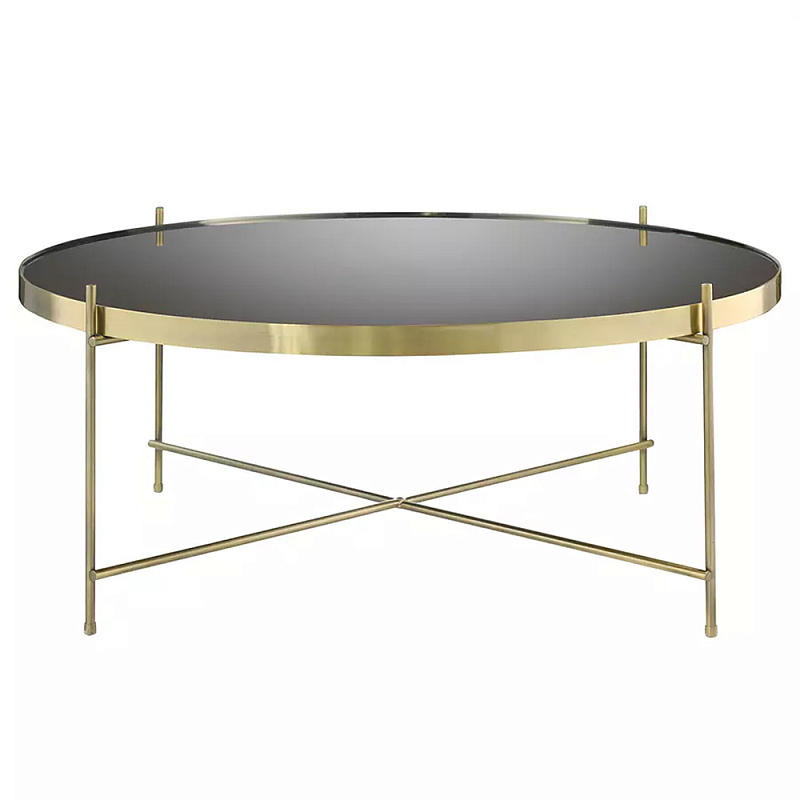 Кофейный столик с круглой зеркальной столешницей Round Mirror Table Коричневый Латунь в Ижевске | Loft Concept 