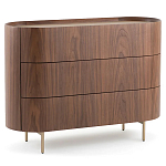 Комод округлой формы с тремя ящиками Walnut and Leather варинант исполнения - 2 | Loft Concept в Ижевске