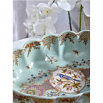 Чаша из голубого фарфора на бронзовых ножках с рисунком цветов и фигурками стрекоз Blue Garden варинант исполнения - 7 | Loft Concept в Ижевске