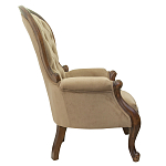 Кресло с мягкой обивкой из светло-коричневого велюра на 4-х деревянных ножках Evelyn Classical Armchair варинант исполнения - 1 | Loft Concept в Ижевске