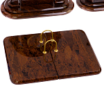 Настольный письменный набор с часами из природного камня обсидиана  Contract Extended варинант исполнения - 2 | Loft Concept в Ижевске