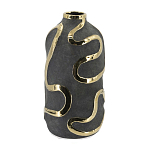 Ваза с золотыми акцентными полосами на черном матовом фоне Accent Tape варинант исполнения - 3 | Loft Concept в Ижевске