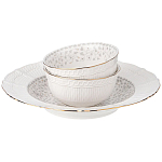 Обеденный сервиз белого цвета из фарфора на 6 персон 23 предмета Floral Charm варинант исполнения - 6 | Loft Concept в Ижевске