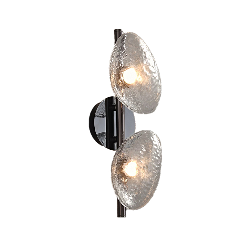 Бра LINDIS FROST LONG WALL 2 лампы Прозрачное стекло Прозрачный (Transparent) Черный в Ижевске | Loft Concept 