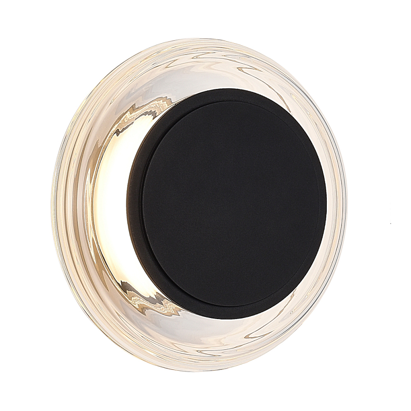 Бра круглое черный/прозрачный Plumpness LED 7 Черный Прозрачное Стекло в Ижевске | Loft Concept 