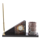 Настольный письменный набор из яшмы с часами Manager Organizer варинант исполнения - 1 | Loft Concept в Ижевске
