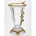 Ваза из прозрачного стекла с бронзовой вставкой в виде цветущей ветви Eden Garden porcelain and bronze варинант исполнения - 2 | Loft Concept в Ижевске