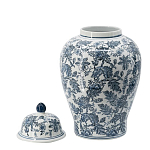 Ваза с крышкой и бело-синим цветочным узором Blue & White Ornament  варинант исполнения - 1 | Loft Concept в Ижевске