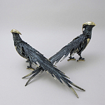 Статуэтка бронзовая пара Фазаны синие Bronze Birds варинант исполнения - 3 | Loft Concept в Ижевске