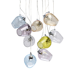 Люстра каскадная с 9-ю разноцветными стеклянными плафонами Kaleido варинант исполнения - 1 | Loft Concept в Ижевске