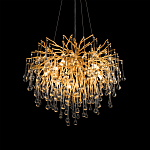 Люстра подвесная с прозрачными стеклянными подвесками в форме капель Диаметр 60 см Droplet Chandelier варинант исполнения - 9 | Loft Concept в Ижевске