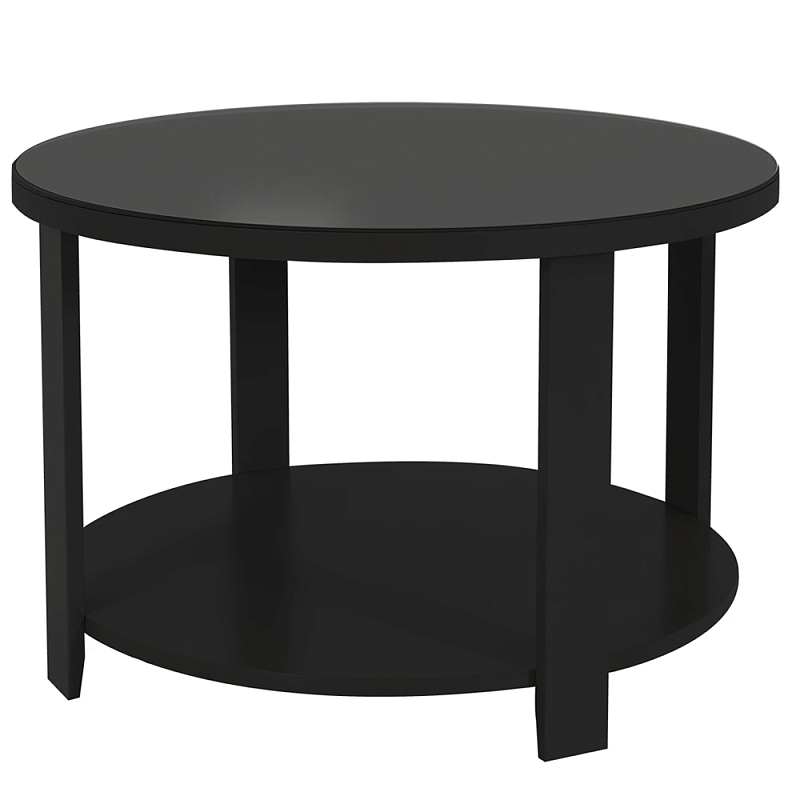 Круглый журнальный стол Jazz Black Черный Прозрачное Стекло в Ижевске | Loft Concept 